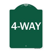 SIGNMISSION Designer Series Sign-4-Way, Green & White Aluminum Architectural Sign, 18" x 24", GW-1824-24374 A-DES-GW-1824-24374